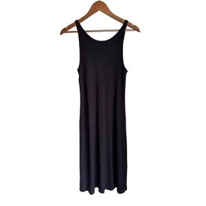 Wilfred Aritzia Free Ribbed Midi Tank Dress Black | Minimalist Capsule Wardrobe